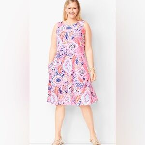 TALBOTS EDIE FIT & FLARE DRESS - PAISLEY